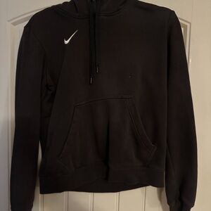 Nike Men's Black Hoodie with White Logo